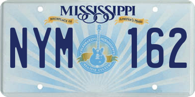 MS license plate NYM162