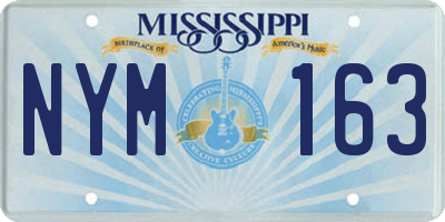 MS license plate NYM163