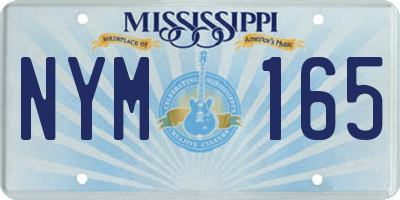 MS license plate NYM165