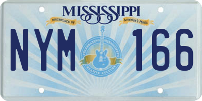 MS license plate NYM166