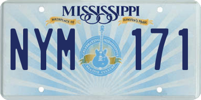 MS license plate NYM171