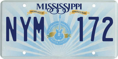 MS license plate NYM172