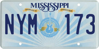 MS license plate NYM173