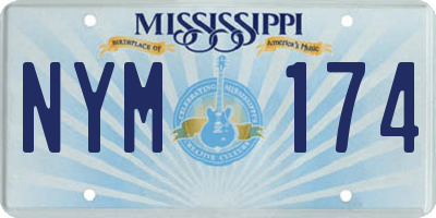 MS license plate NYM174