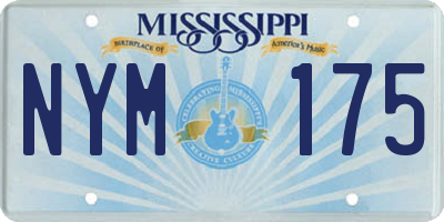 MS license plate NYM175
