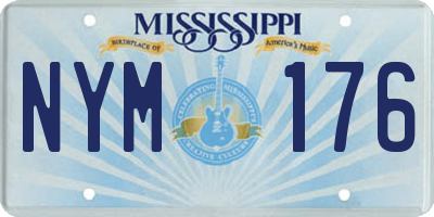 MS license plate NYM176