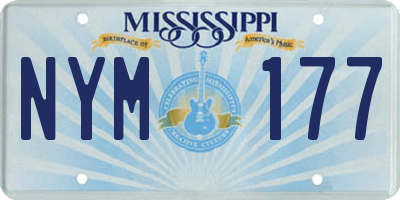 MS license plate NYM177