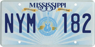 MS license plate NYM182