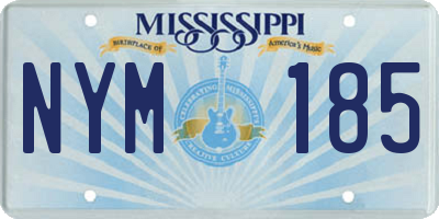 MS license plate NYM185