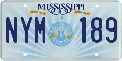 MS license plate NYM189
