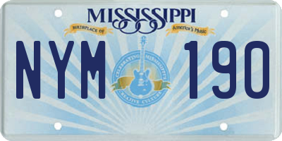 MS license plate NYM190