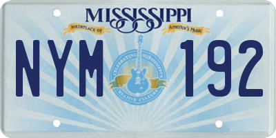 MS license plate NYM192