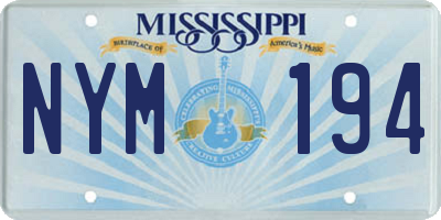 MS license plate NYM194