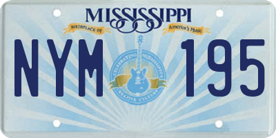 MS license plate NYM195