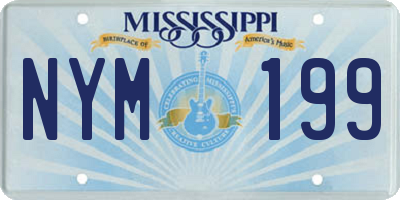 MS license plate NYM199
