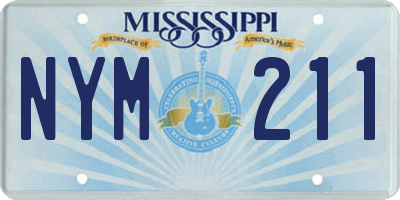 MS license plate NYM211