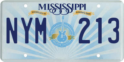 MS license plate NYM213