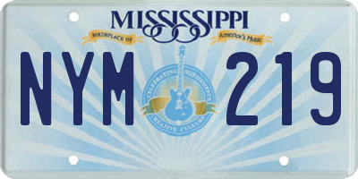 MS license plate NYM219