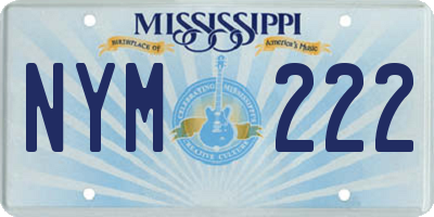 MS license plate NYM222