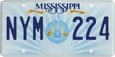 MS license plate NYM224