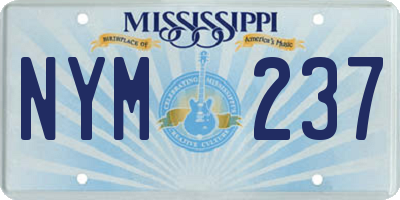 MS license plate NYM237