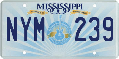 MS license plate NYM239