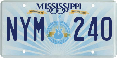 MS license plate NYM240