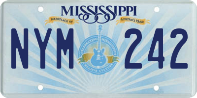 MS license plate NYM242