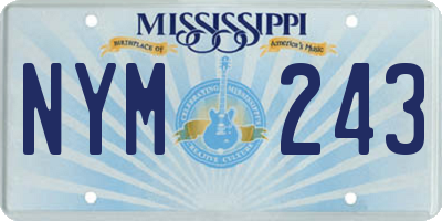 MS license plate NYM243