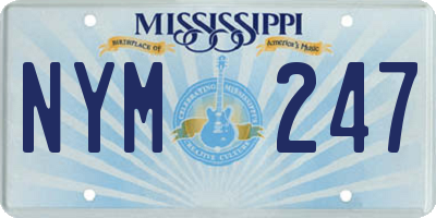 MS license plate NYM247