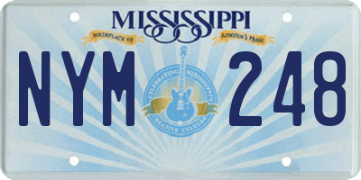 MS license plate NYM248