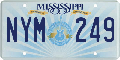 MS license plate NYM249