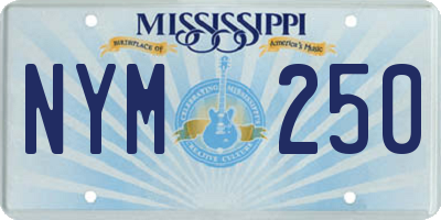 MS license plate NYM250