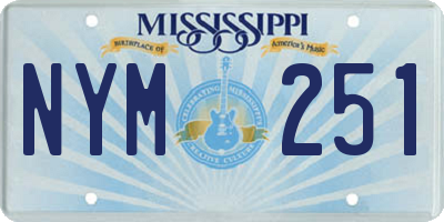 MS license plate NYM251