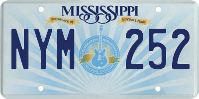 MS license plate NYM252