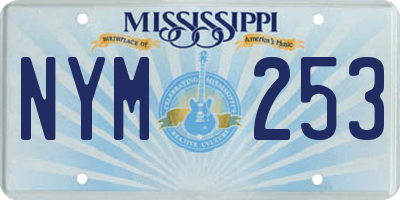 MS license plate NYM253