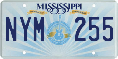 MS license plate NYM255