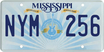 MS license plate NYM256
