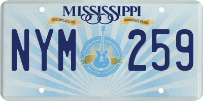 MS license plate NYM259