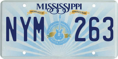 MS license plate NYM263