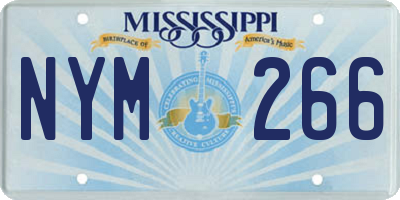 MS license plate NYM266