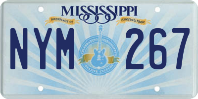 MS license plate NYM267