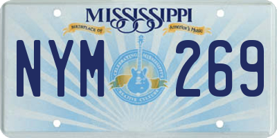 MS license plate NYM269