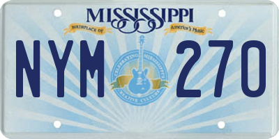 MS license plate NYM270