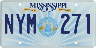 MS license plate NYM271