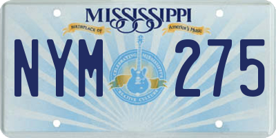MS license plate NYM275