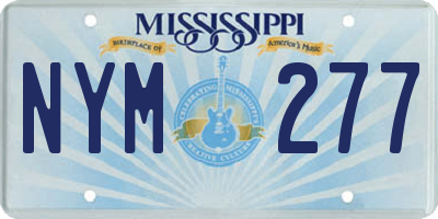 MS license plate NYM277