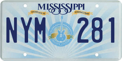 MS license plate NYM281