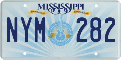 MS license plate NYM282