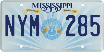 MS license plate NYM285